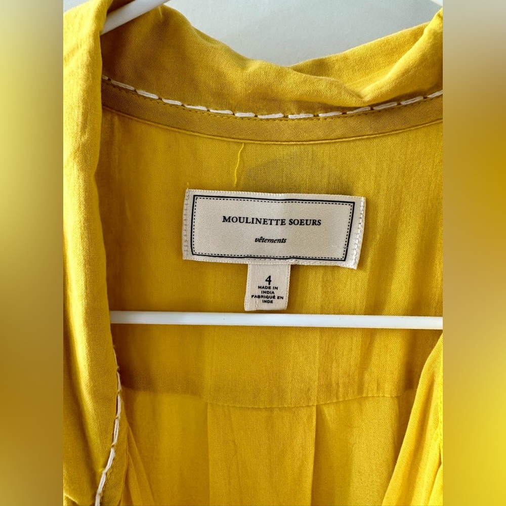 Anthropologie Moulinette Soeurs vibrant yellow sheath dress.